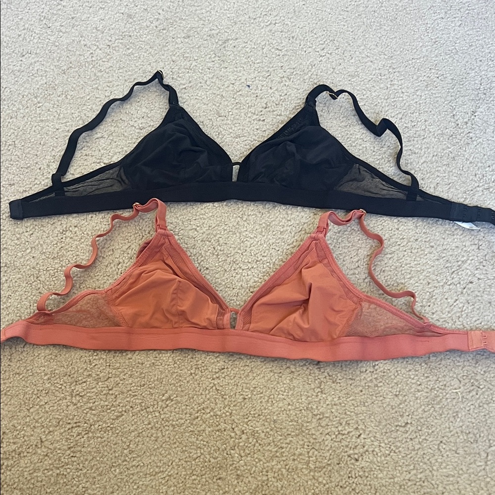 Lively Black and Coral Bralette Duo